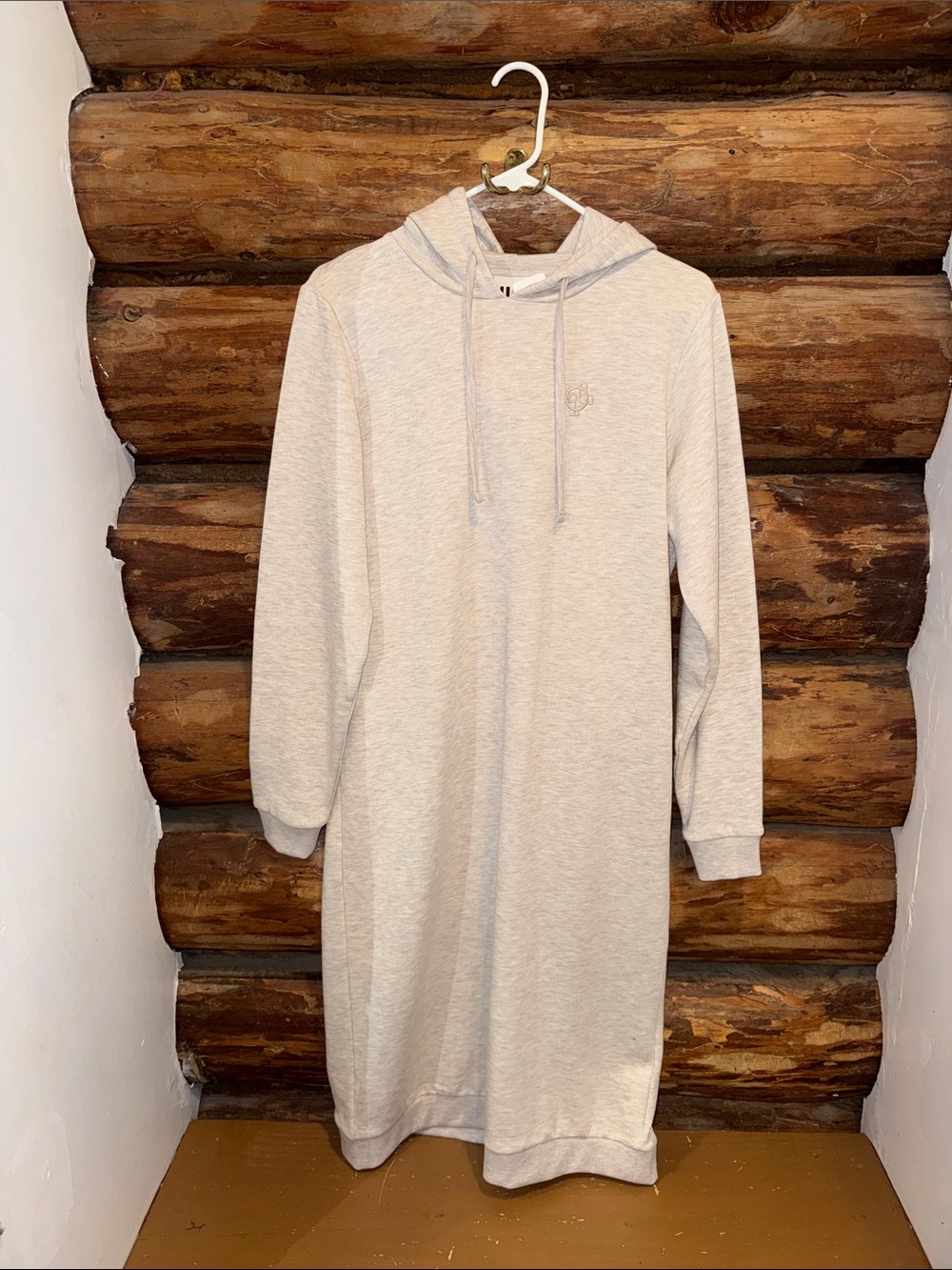 🩶Light Gray/cream white oversized S Just female Sweater Dress